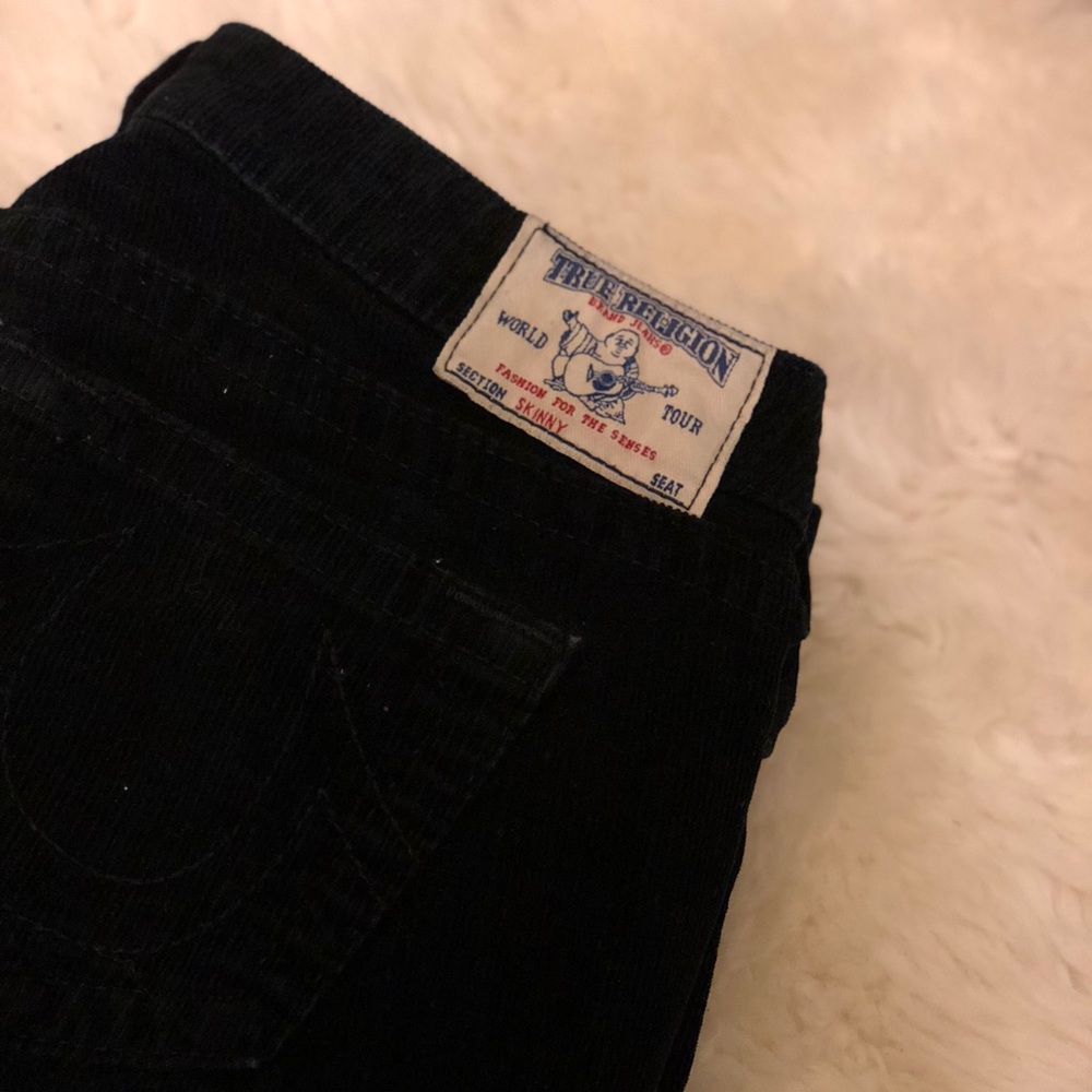 Black Corduroy True Religion Jeans